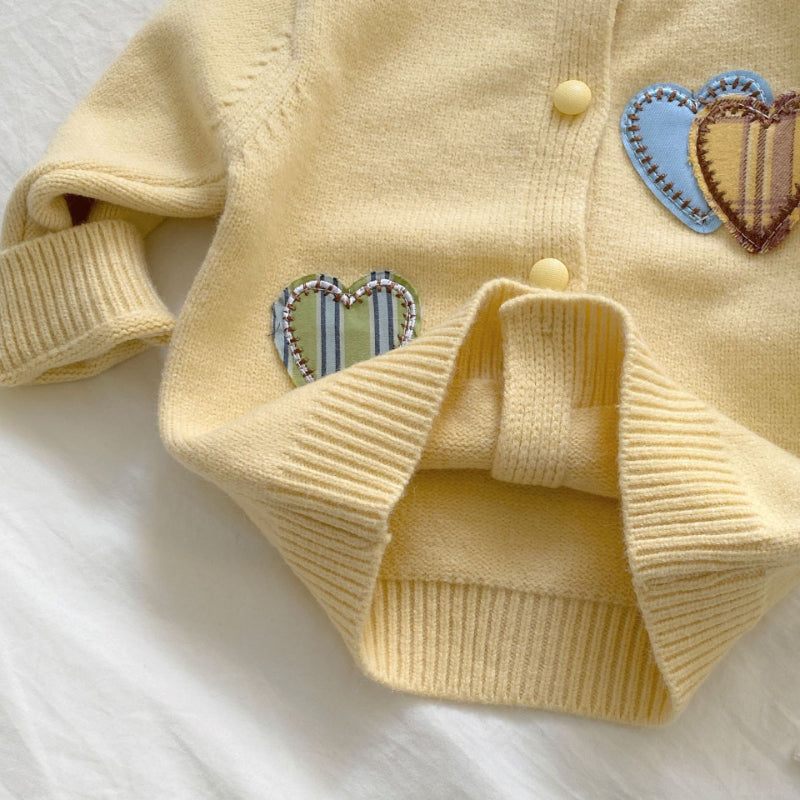 【BABY】ハートカーディガン&ニットパンツセットアップSK092907