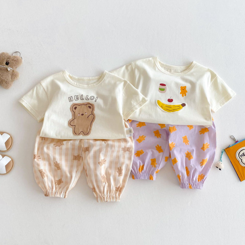 【BABY&KID】夏新作 Helloベア可愛いセットアップSK072009