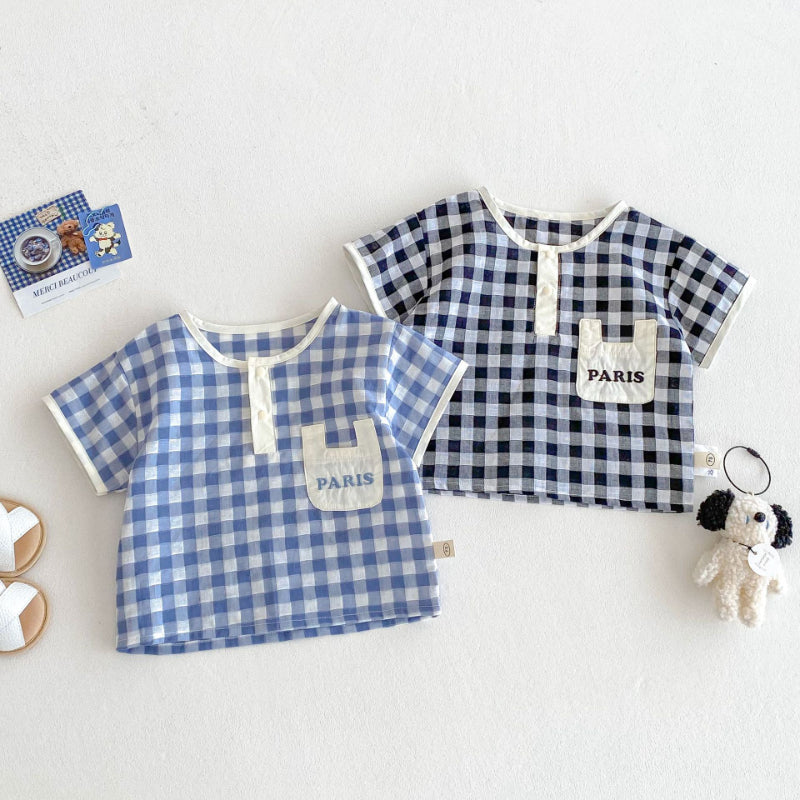 【BABY&KID】夏新作 オシャレチェックセットアップSK070216
