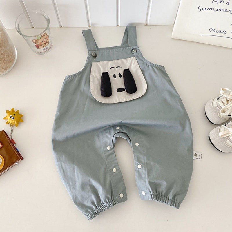 【BABY】大耳わんこサロペット、ブラックTシャツSK101909