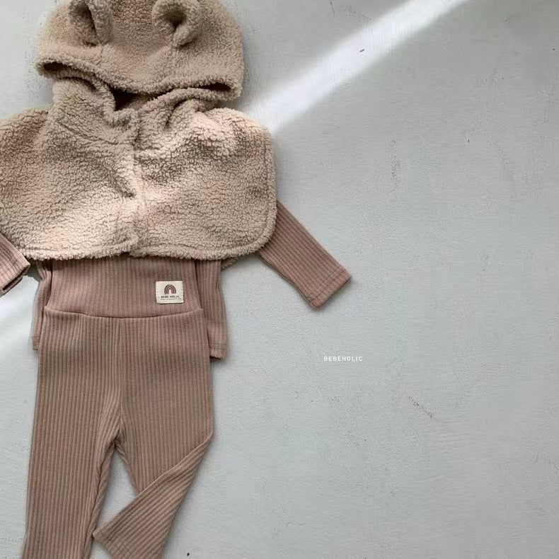 【BABY】韓国風 ナチュラル無地セットアップSK022907