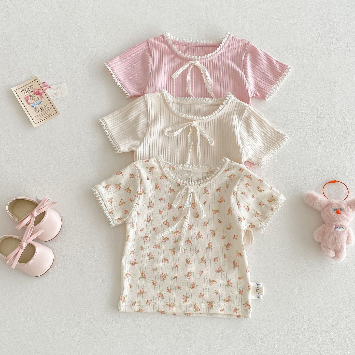 【BABY&KID】夏新作 無地&小花柄コットンTシャツSKO71210