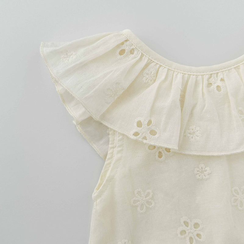 【BABY】夏新作 花刺繍ロンパースSK082509