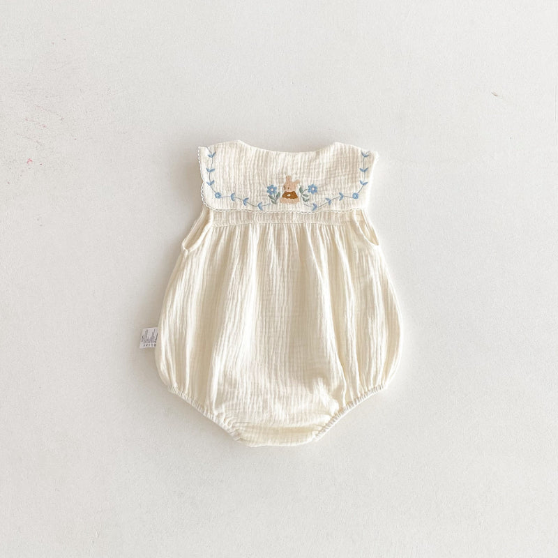 【BABY】夏新作 くま刺繍ロンパースSK092207