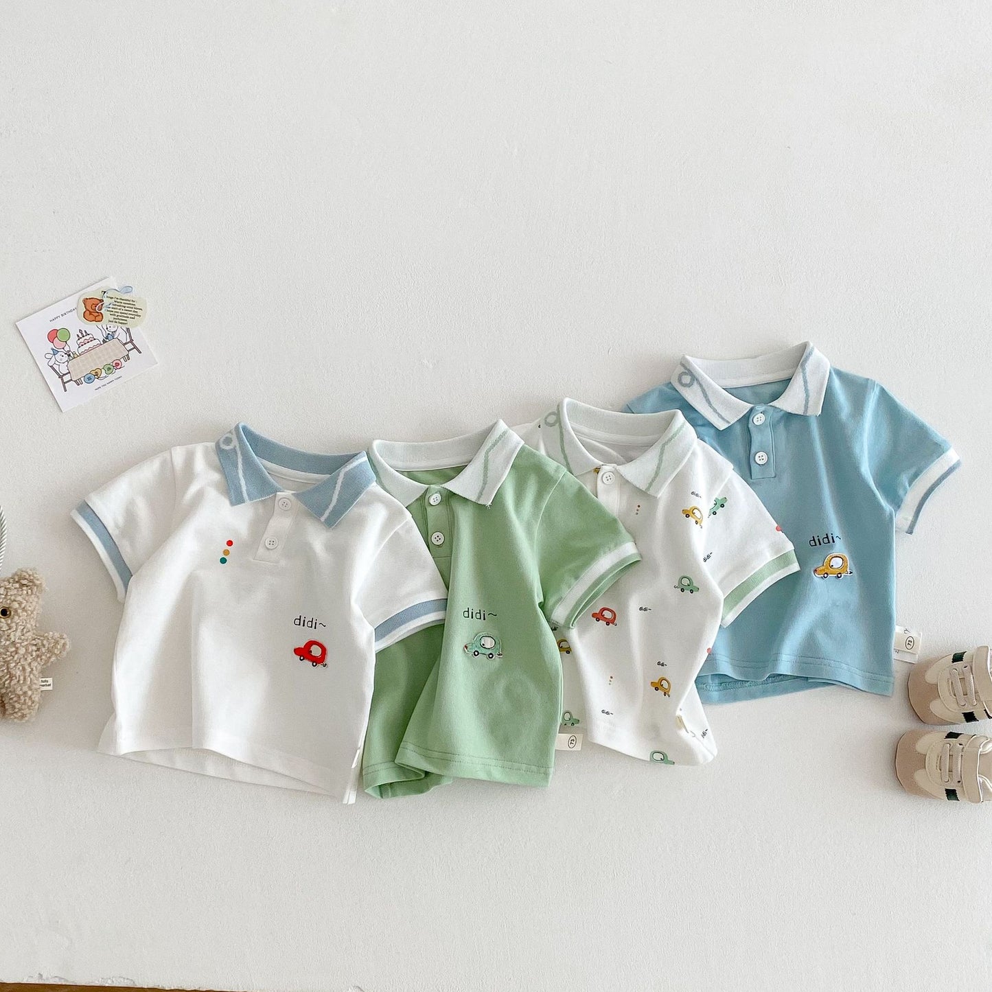 【BABY&KID】夏新作 車柄POLOシャツSK062323
