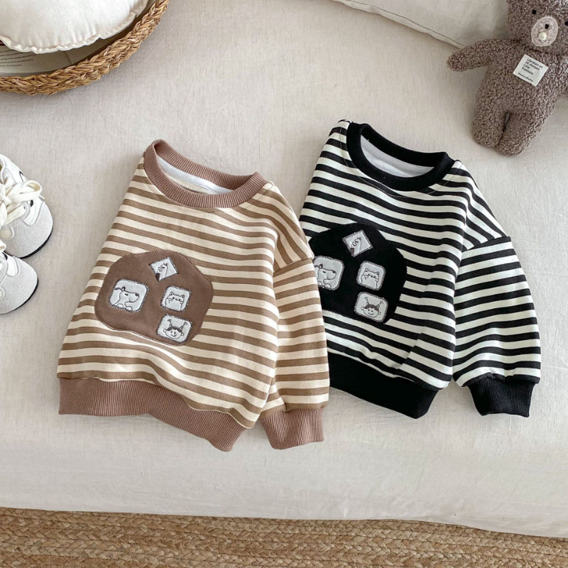 【BABY&KID】冬新作 厚手ボーダースウェットSK102016