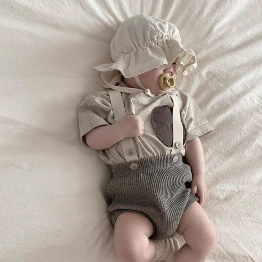 【BABY】ナチュラルニット無地サロペットSK031414