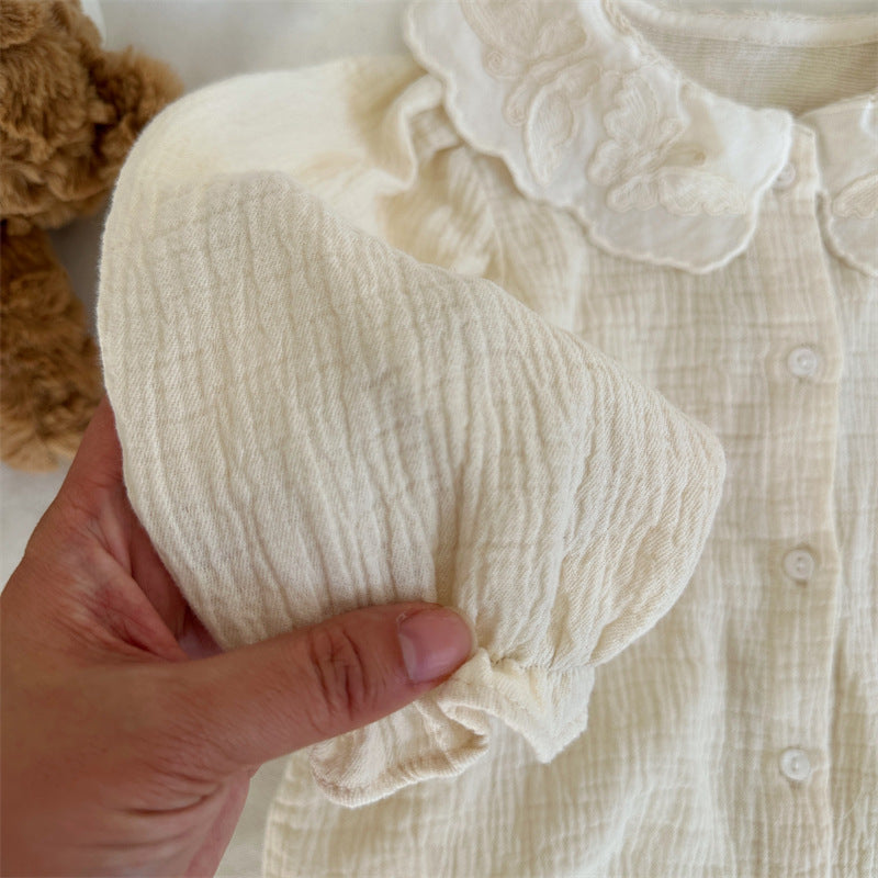 【BABY&KID】蝶結び刺繍カラーシャツSK101441