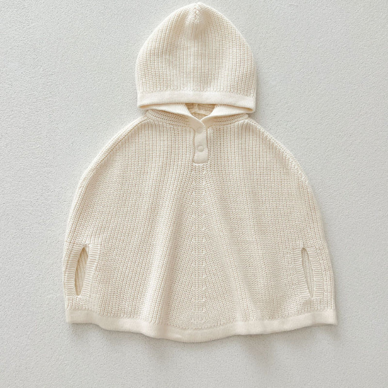【BABY&KID】ガーリー フード付ニットポンチョSK101544
