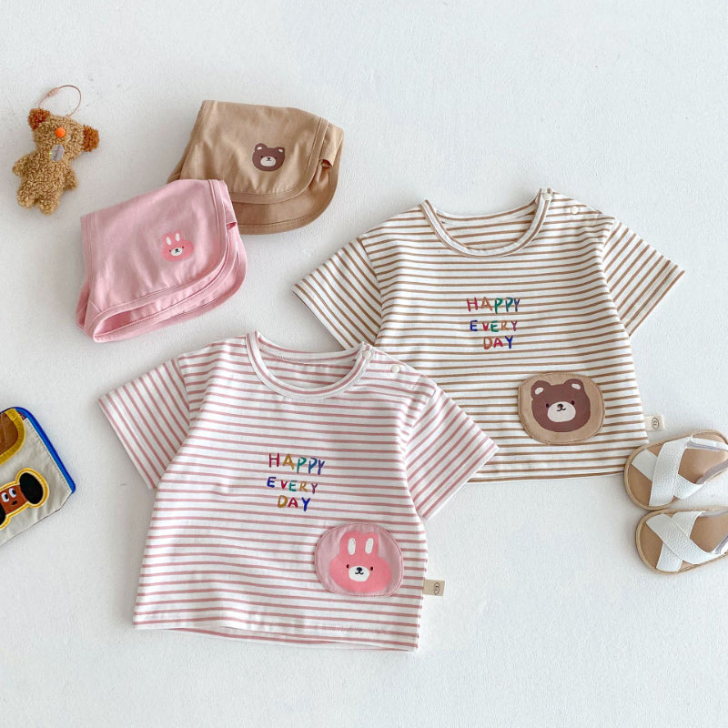 【BABY&KID】夏新作 Happy every dayボーダーセットアップSK070215