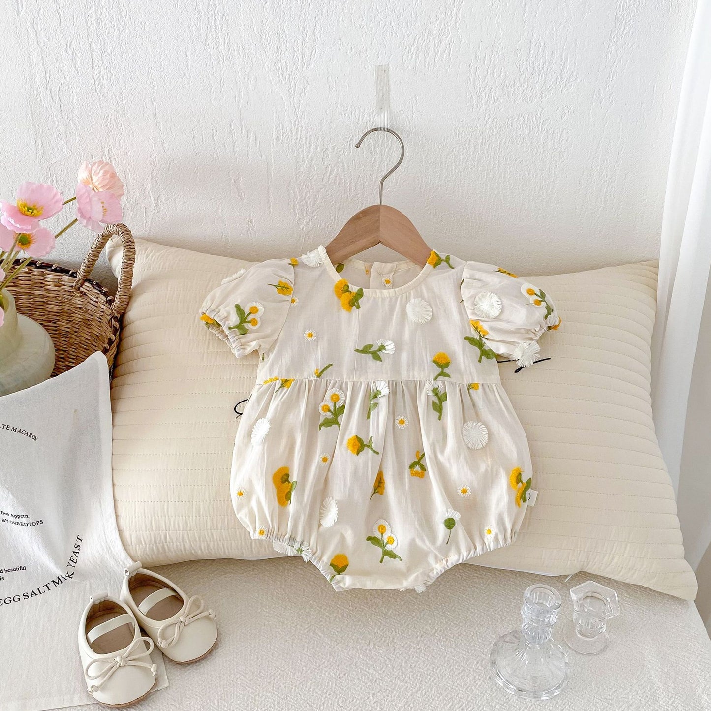 【BABY】夏新作 デイリー刺繍ロンパースSK061815