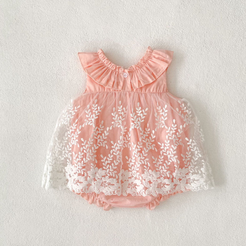 【BABY】夏新作 刺繍ソフトチュールロンパースSK081605