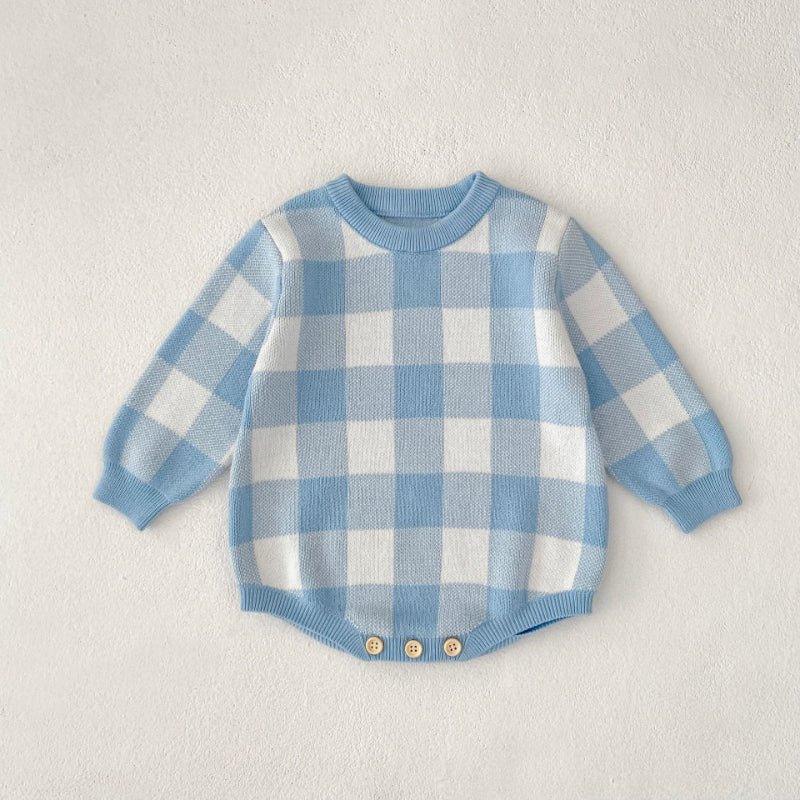 【BABY】ブルーチェックロンパースSK100602