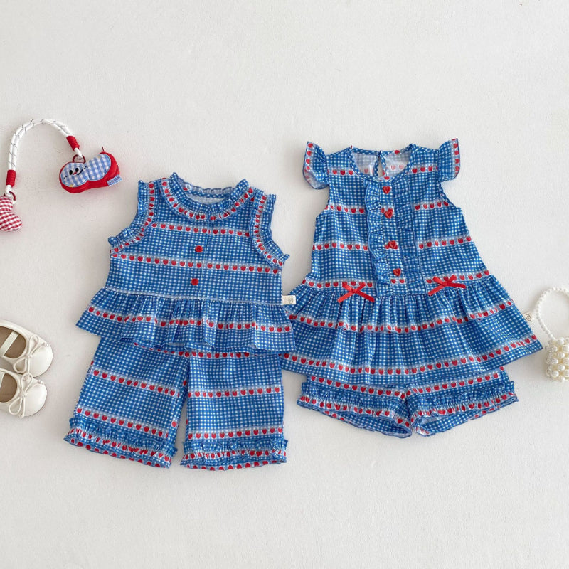 【BABY&KID】夏新作 おしゃれな桜柄シャツ、ワンピース、ショートパンツ、ズボンSK070513