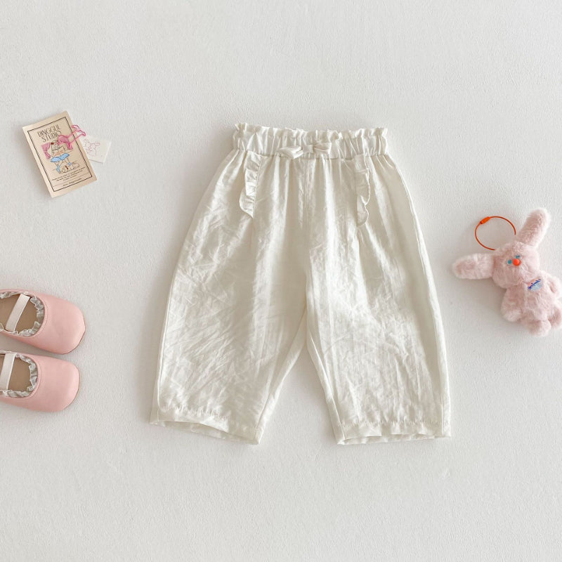 【BABY&KID】夏新作 無地リボンカジュアルパンツSK070605