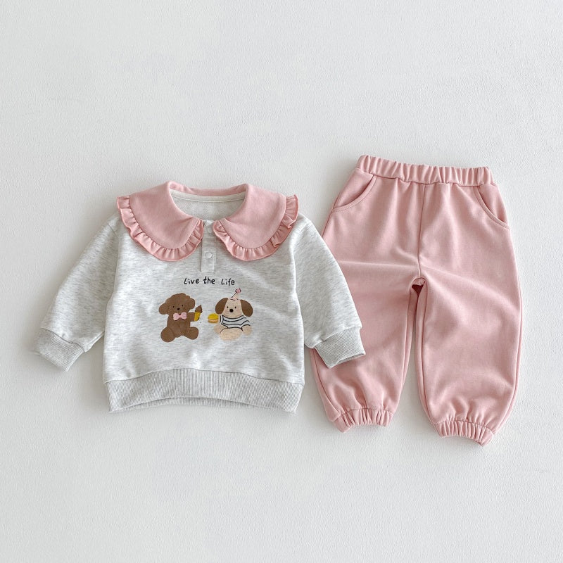 【BABY&KID】わんこプリントセットアップSK092702