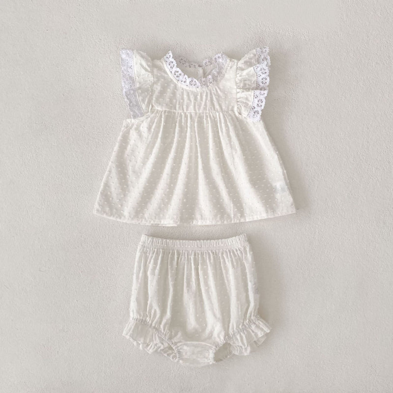 【BABY&KID】夏新作 ガーリーフリル袖セットアップSK081606