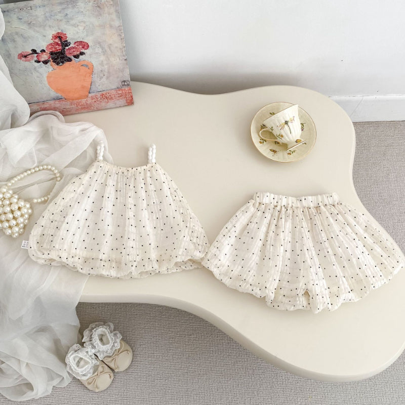 【BABY&KID】夏新作 ふわふわドットトップス&ブルマSK071930