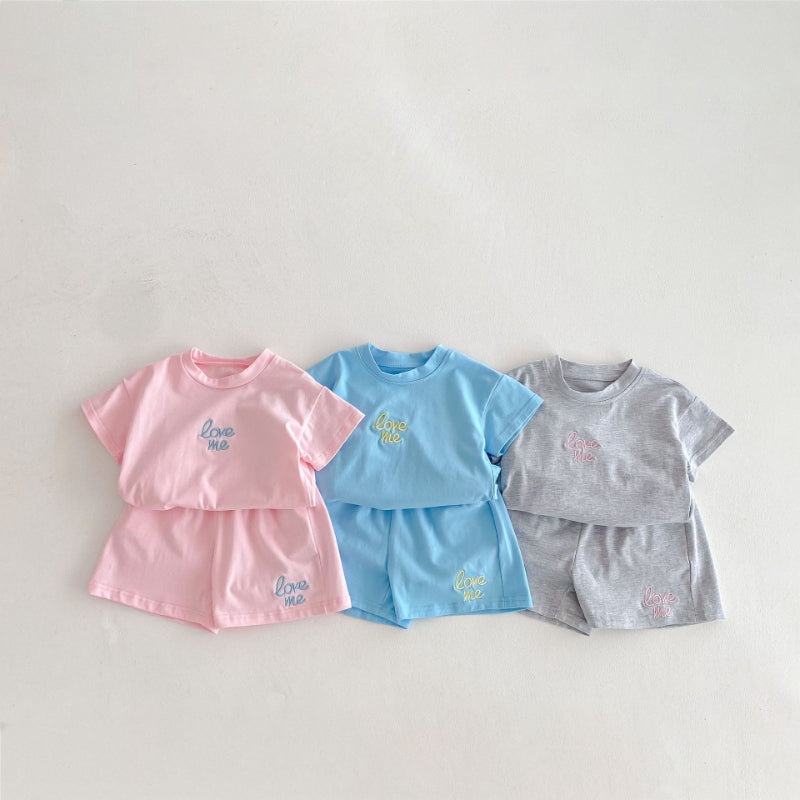 【BABY&KID】夏新作 ロゴ刺繍セットアップSK091214