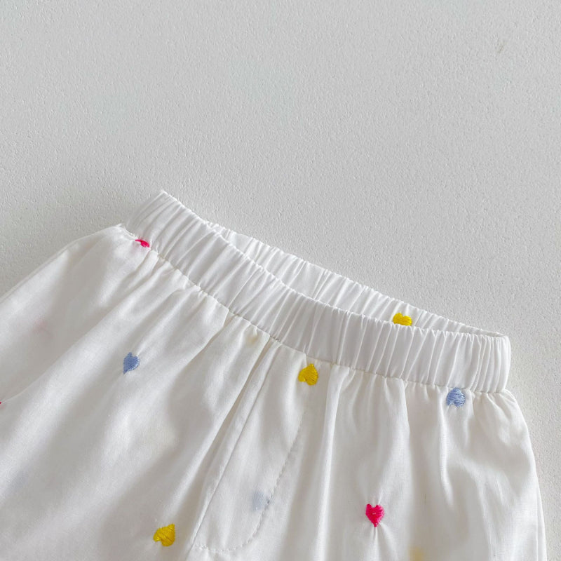 【BABY】夏新作 カラフルハート刺繍セットアップSK092214