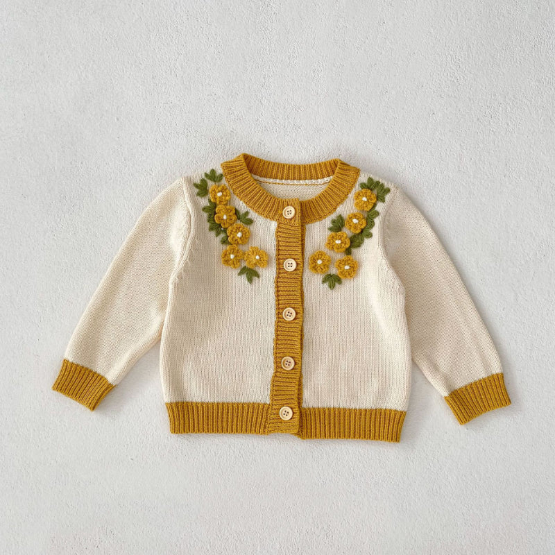 【BABY】かぎ針編みニットカーディガン、サロペットロンパースSK101912