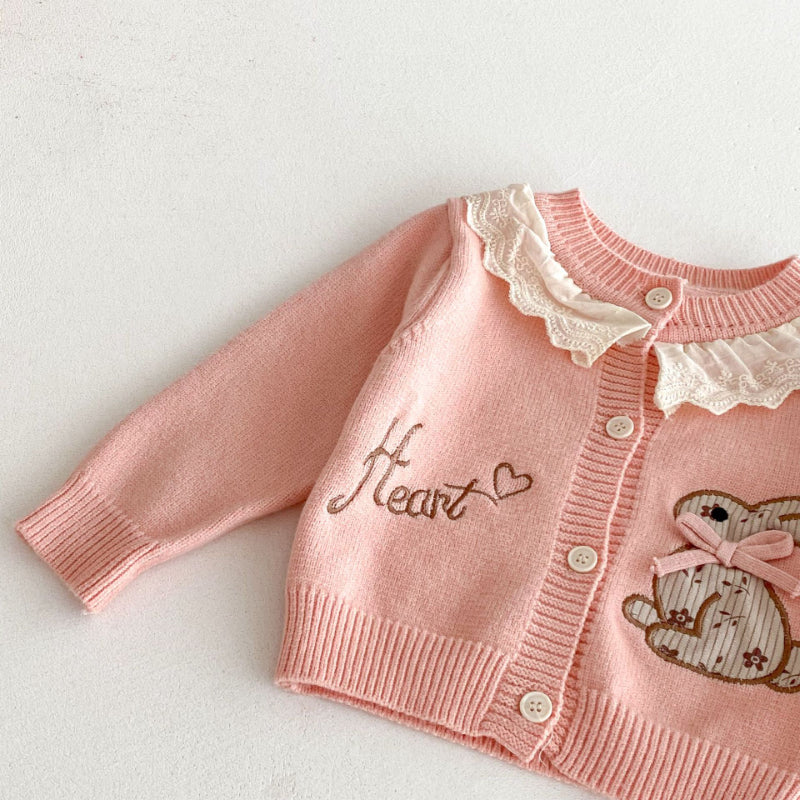 【BABY】刺繍うさぎニットカーディガンSK092428