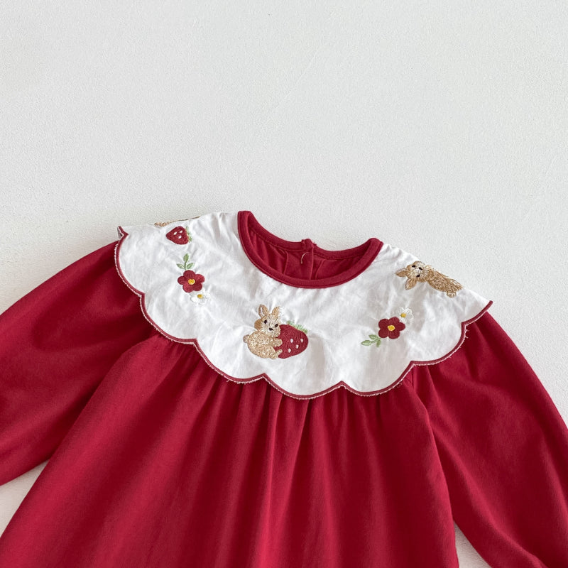 【BABY】小兔刺繍カバーオールSK092804