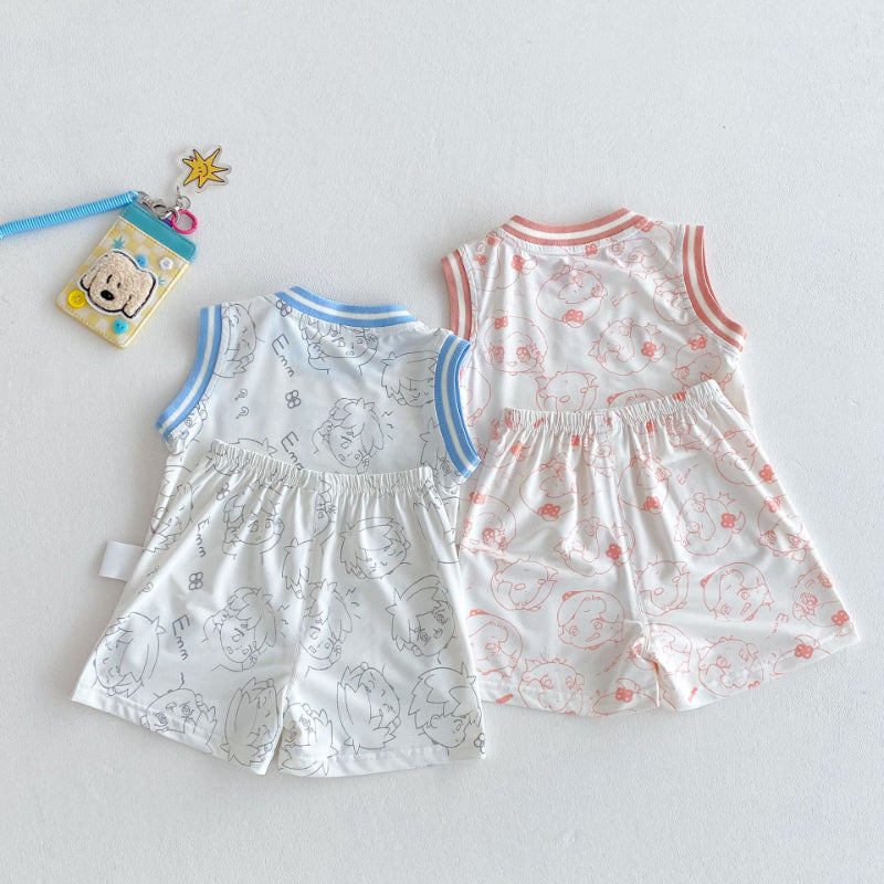 【BABY&KID】夏新作 カートゥーンキャミ2点セットSK070213