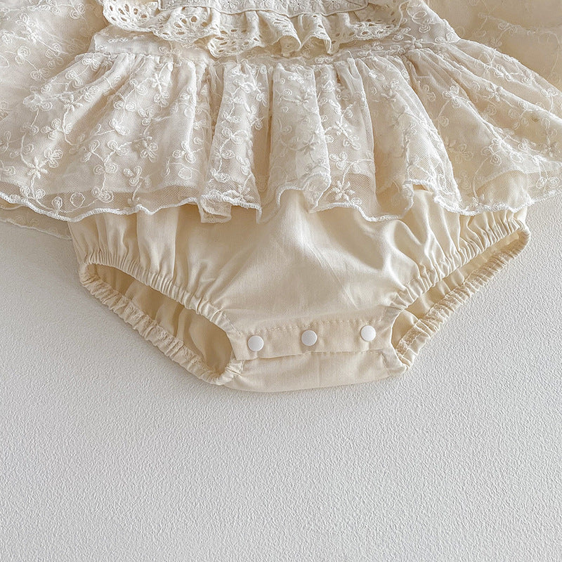 【BABY】レース刺繍プリンセスロンパースSK101102
