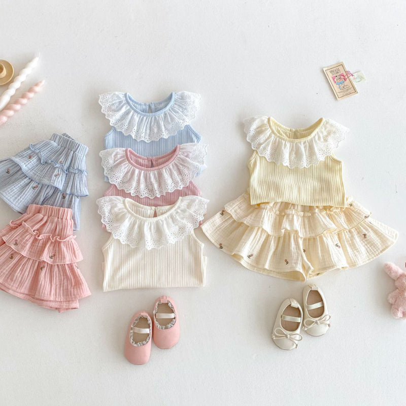 【BABY&KID】夏新作 刺繍カラーシャツ、バルーンパンツSK080617
