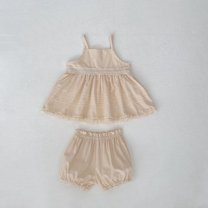 【BABY&KID】夏新作 キャミフリルシャツ&ショートパンツSK081523