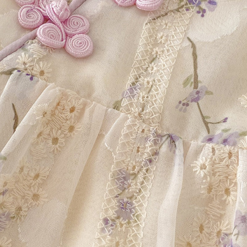 【BABY】夏新作 ガーリー刺繍キャミロンパースSK090610