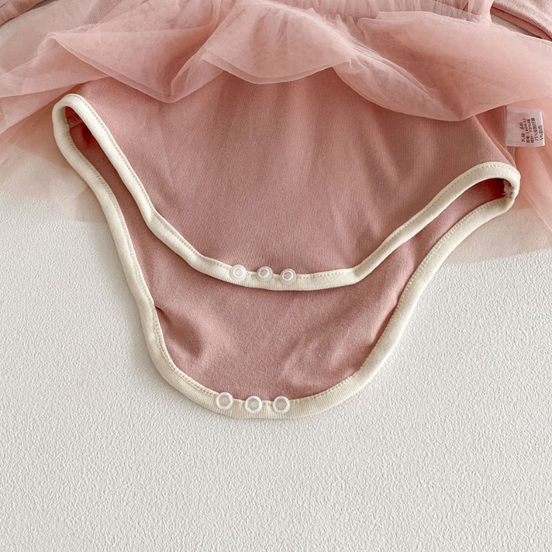 【BABY】前ボタンチュールロンパース、カバーオールSK100724