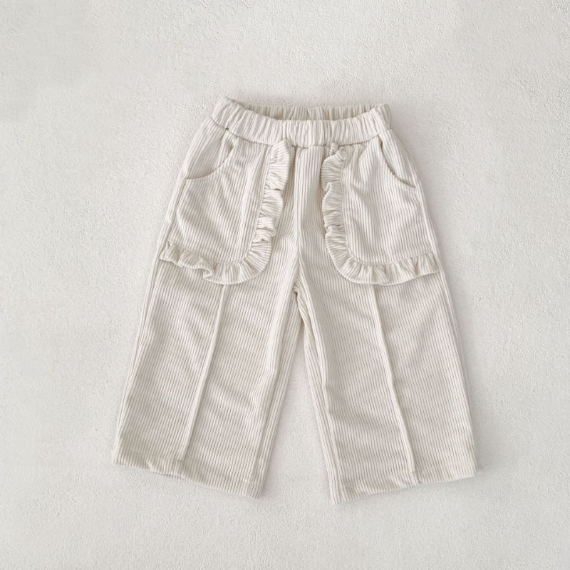 【BABY&KID】コーデュロイポケットフリルストレートパンツSK100827
