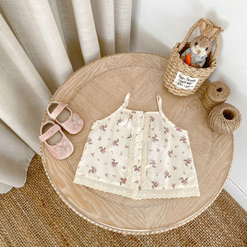 【BABY&KID】夏新作 花柄キャミソール&ショートパンツセットアップSK071928