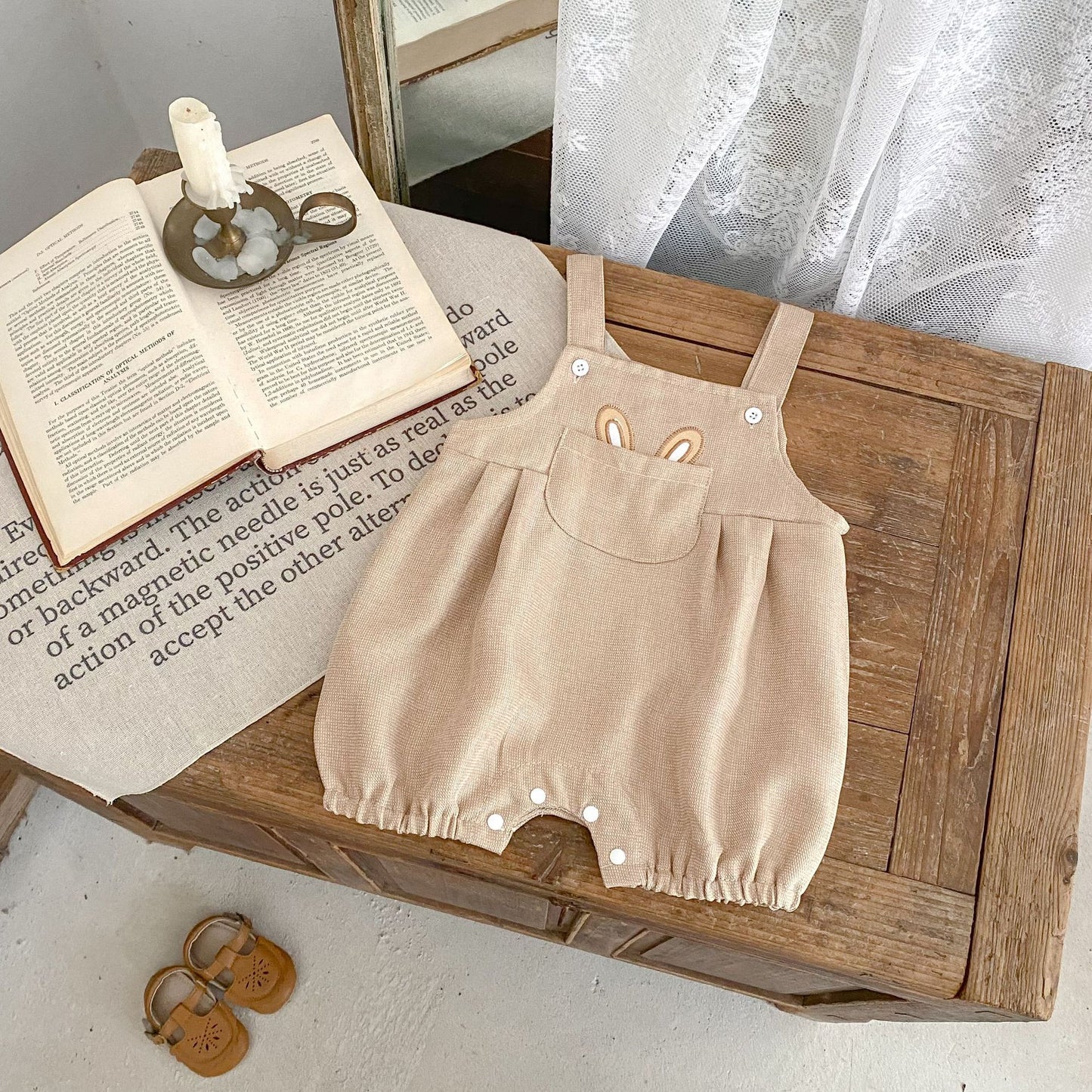 【BABY】夏新作 ウサギ耳刺繡可愛いサロペットSK061713