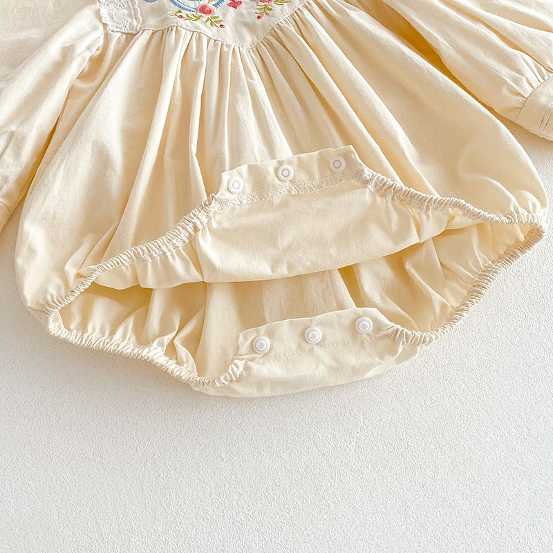 【姉妹服】花刺繍ロンパース、ワンピースSK101130