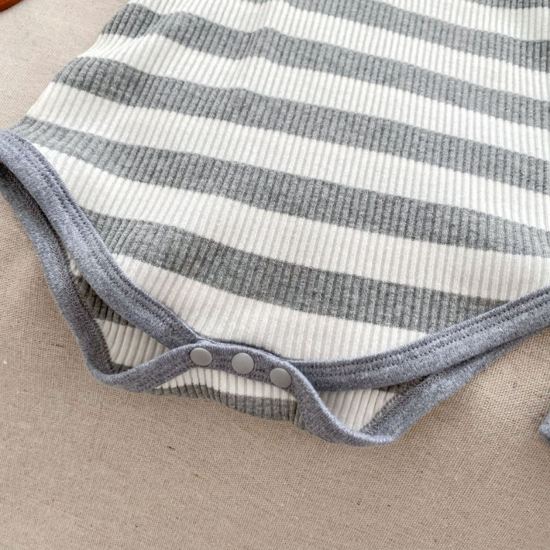 【BABY&KID】夏新作 ストライプくまロンパース、セットアップSK072524