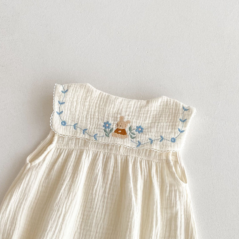 【BABY】夏新作 くま刺繍ロンパースSK092207