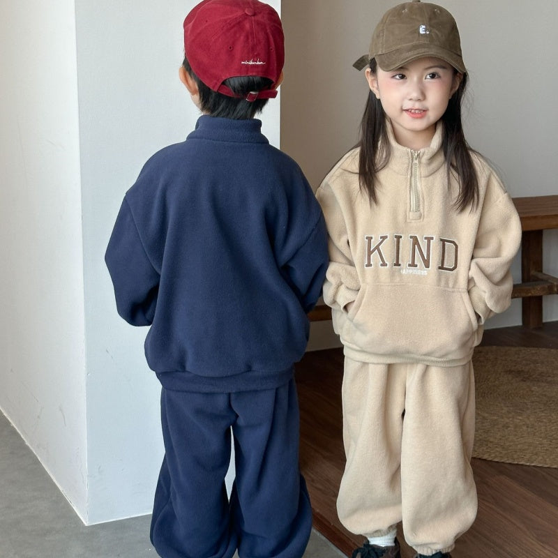 【BABY&KID】冬新作 英字ロゴフリースセットアップSK102031