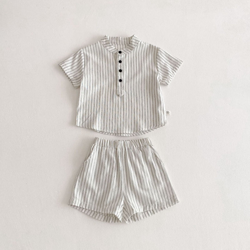 【BABY&KID】夏新作 リンクコーデストライプワンピースorセットアップSK062601