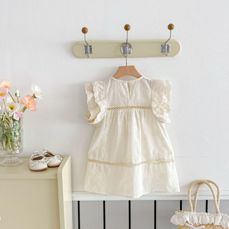 【BABY&KID】夏新作 フラワー刺繍ワンピースSK081609