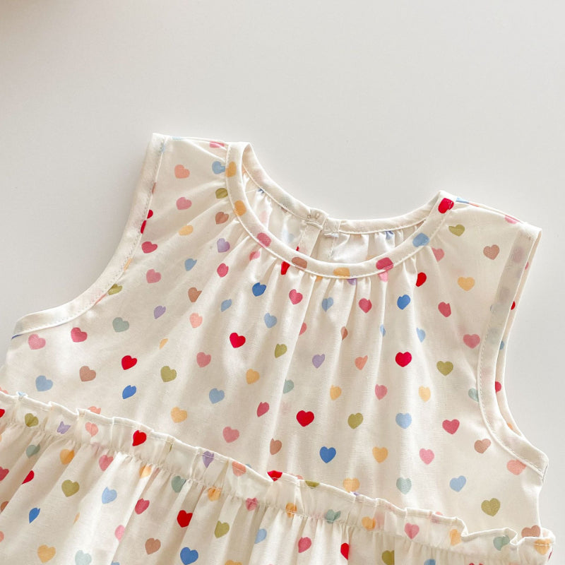 【BABY&KID】夏新作 ハートノースリーブセットSK070201