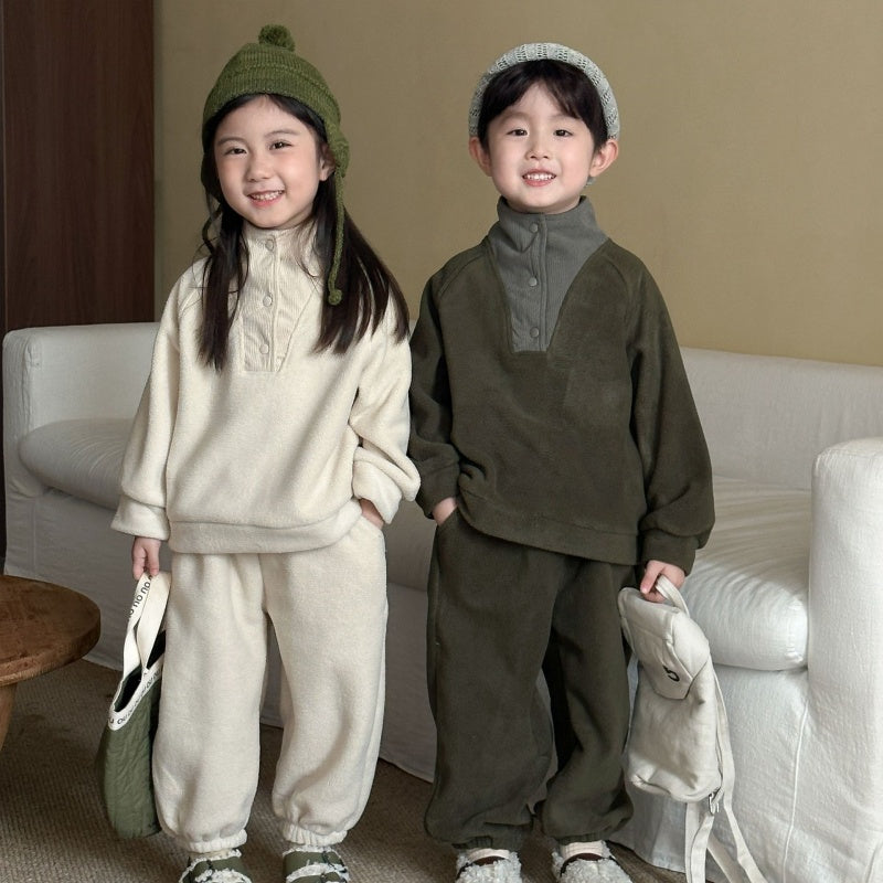 【BABY&KID】冬新作 裏起毛ハイネックセットアップSK102026