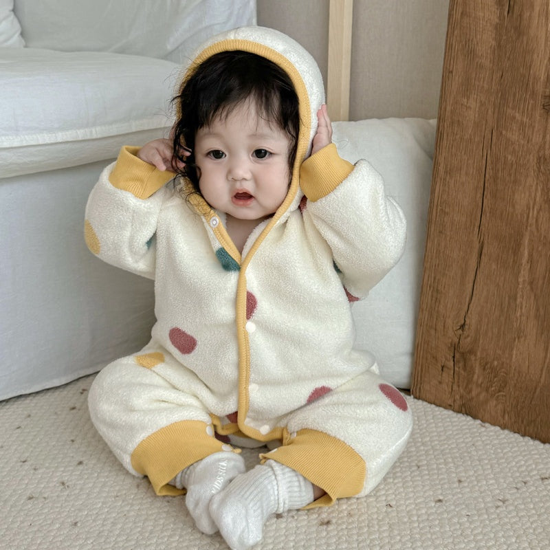 【BABY】冬新作カラードットあったかカバーオールSK103216