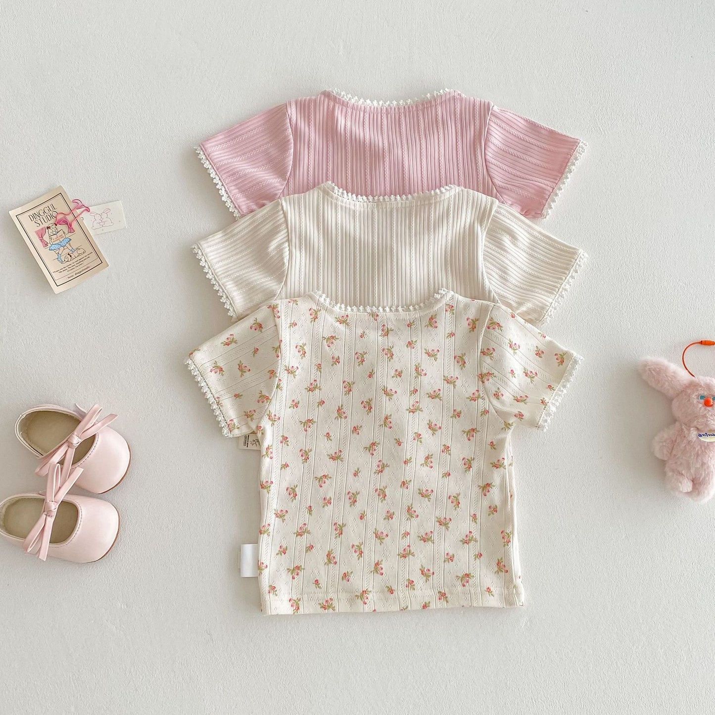 【BABY&KID】夏新作 無地&小花柄コットンTシャツSKO71210