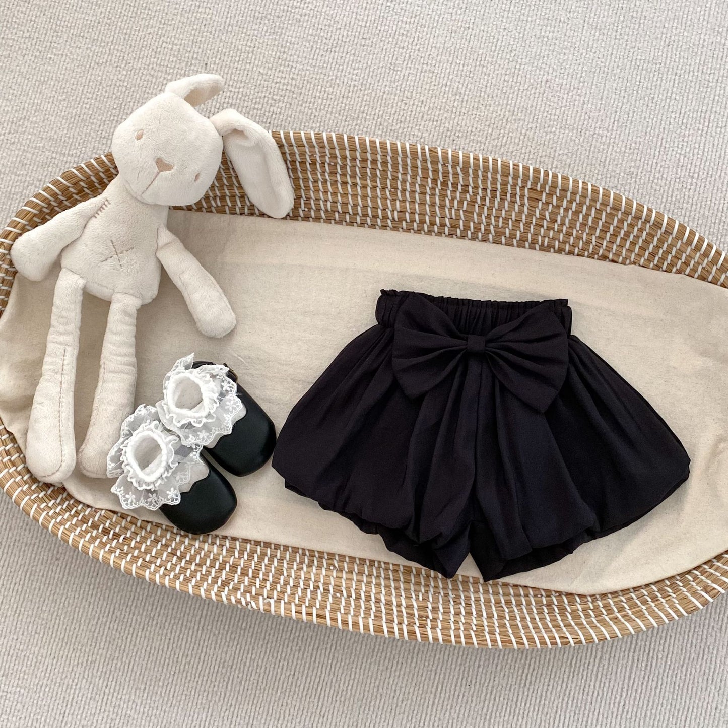 【BABY&KID】夏新作 蝶結びふわふわキャミソール、蝶結付きショートパンツSK061802
