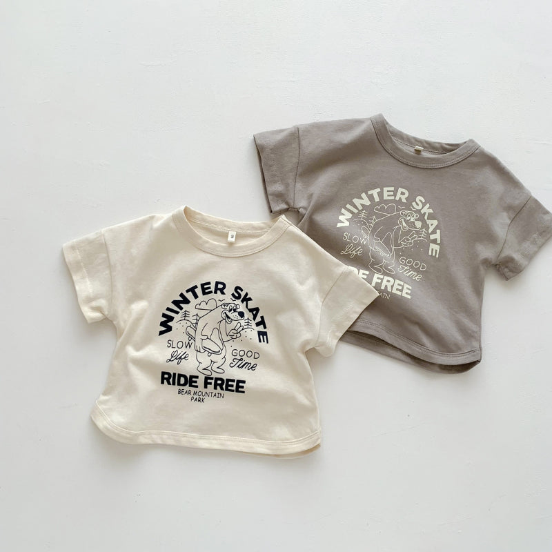 【BABY&KID】夏新作 カートゥーン英字プリントTシャツSK062917