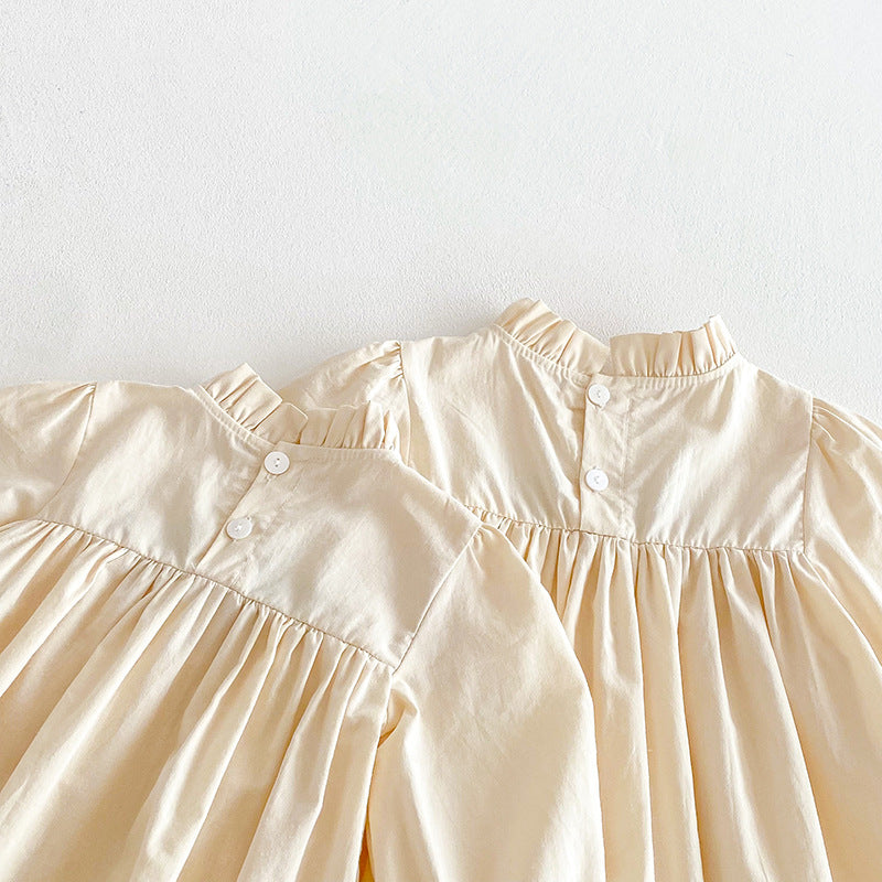 【姉妹服】花刺繍ロンパース、ワンピースSK101130