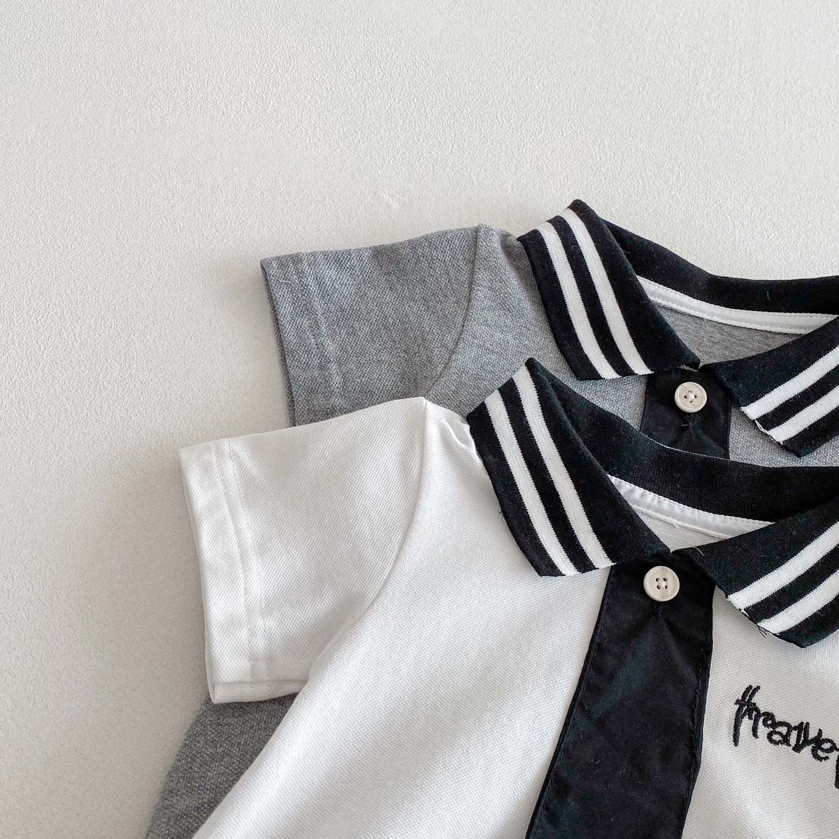 【BABY】夏新作 POLO刺繍ネクタイロンパースSK062718